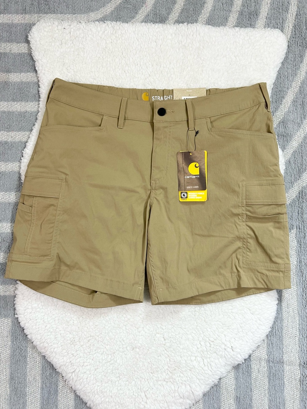 Carhartt Straight Fit Women’s Khaki Utility Shorts NWT
